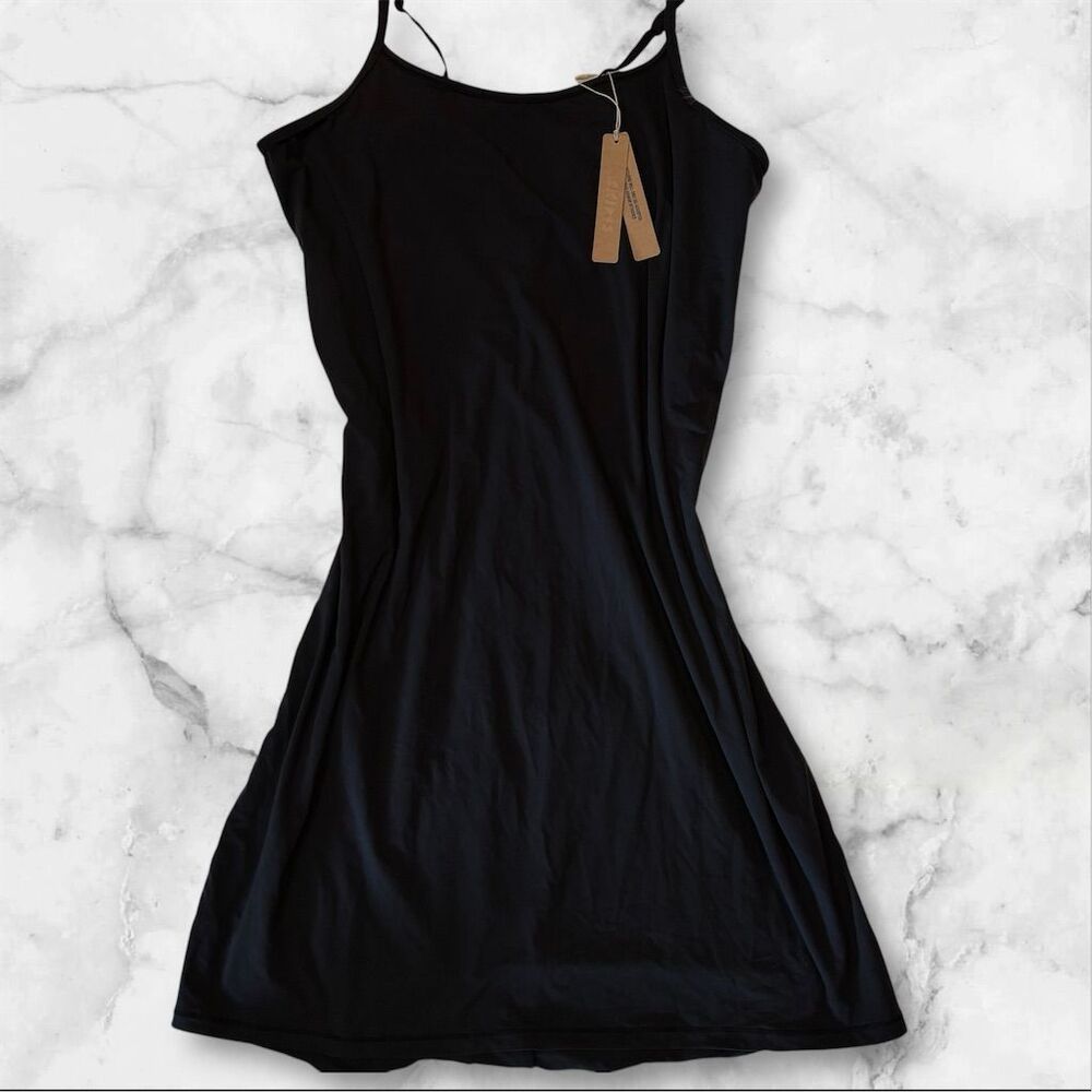Skims Women's 2XL Plus Black Slip Dress Short Casual Adjustable Straps